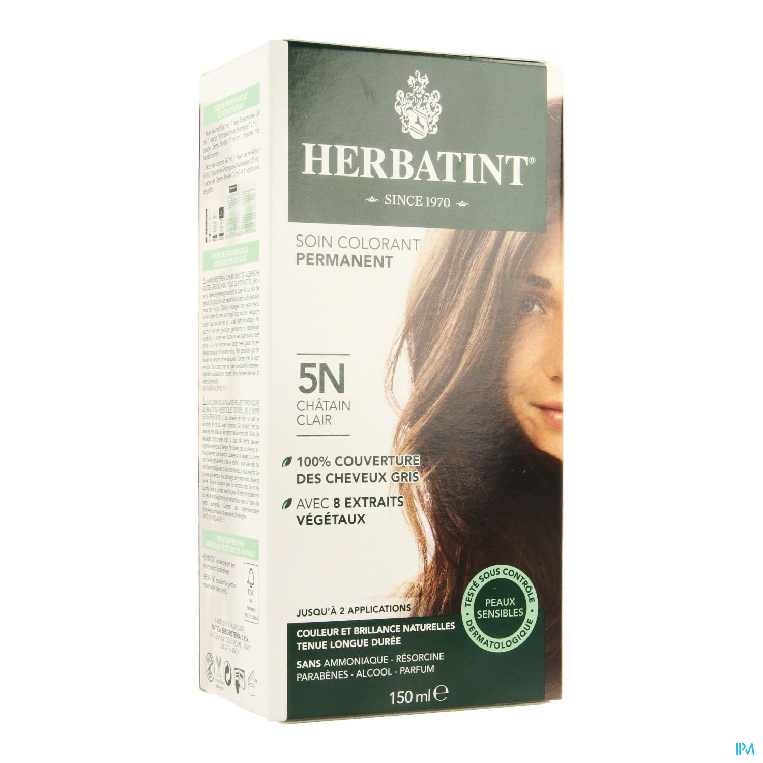 Herbatint Noir 1N teinture cheveux