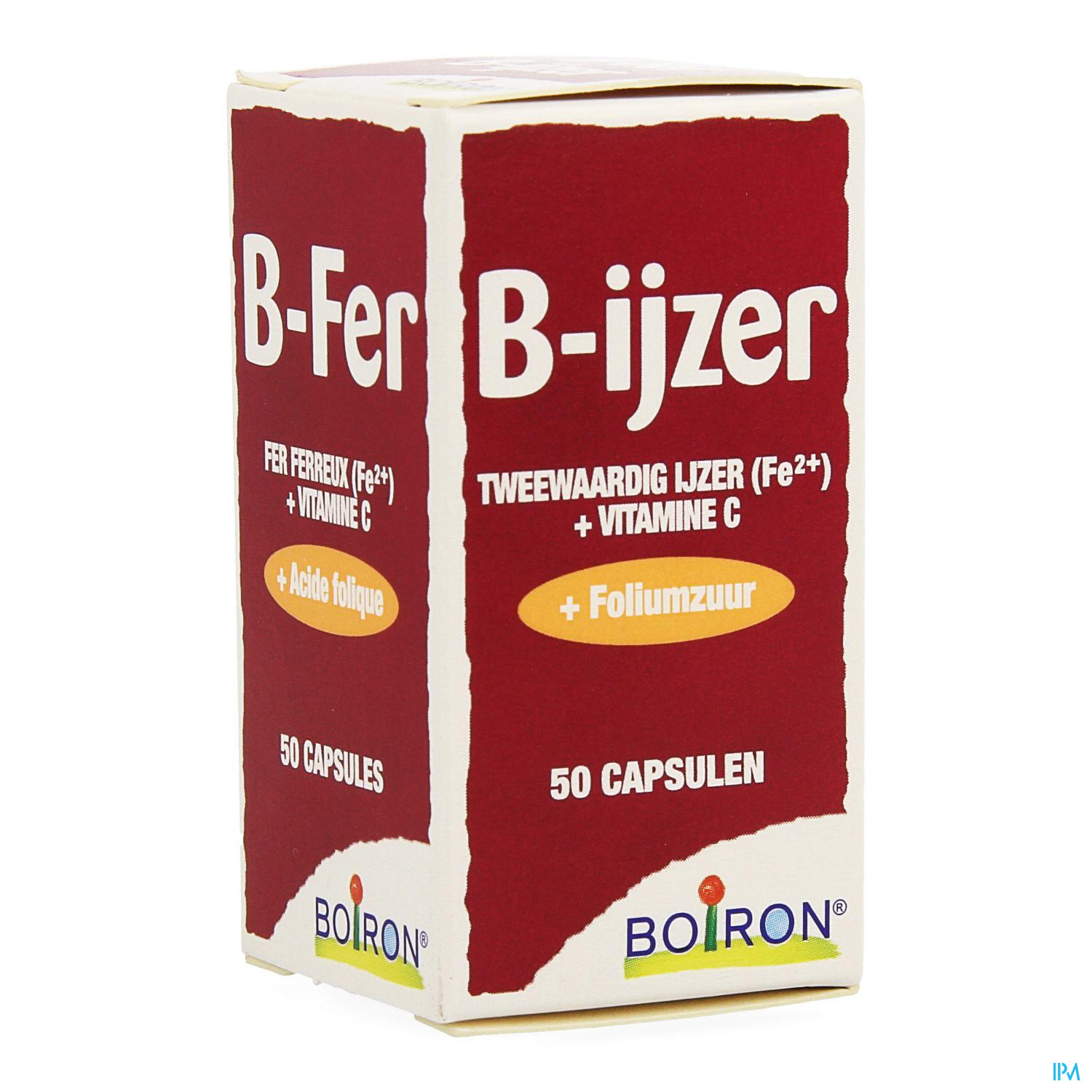 B-ijzer Nutridoses Caps 50 Boiron - IJzer - Mineralen - Vitaminen ...