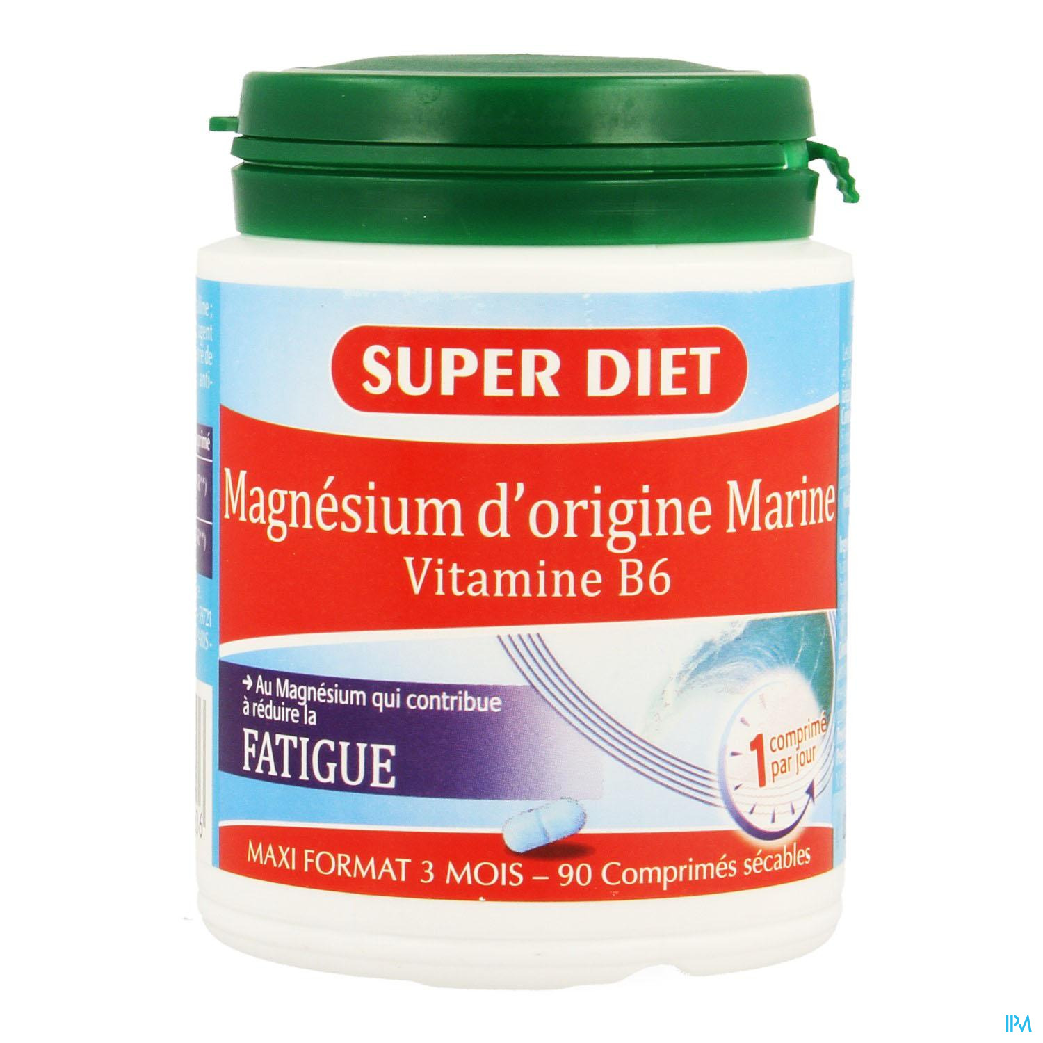 Namens eenzaam Kiezelsteen Super Diet Magnesium Marin + Vit B6 Comp 90 - Vermoeidheid -  Voedingstherapie & welzijn - Vitaminen & Voedingssupplementen - Apotheek  Peeters Oudsbergen NV