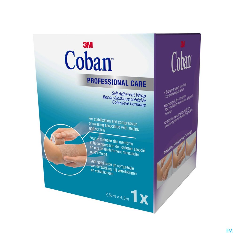 Coban 3m Bandage Elast Tan 7,5cmx4,57m Roul. 1583p Bandage de