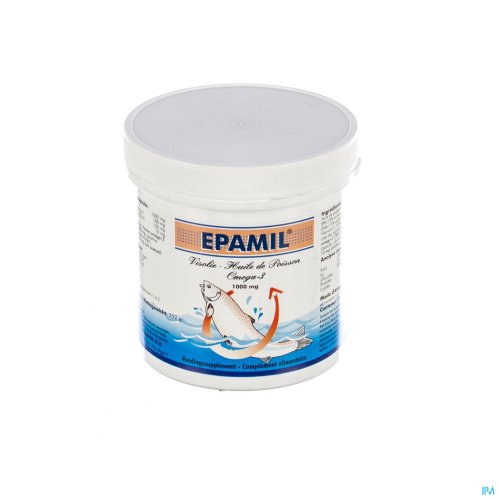 Epamil contribue au maintien d'une concentration normale de triglycérides dans le sang et d'une pression sanguine normale. Epamil contient EPA (acide eicosapentaénoqiue) et DHA (acide docosahexaénoïque).